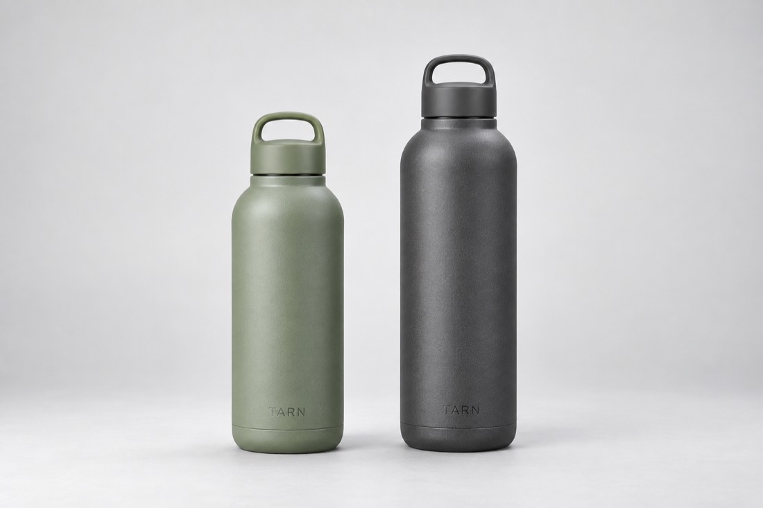 A+ comparison of two water bottle sizes